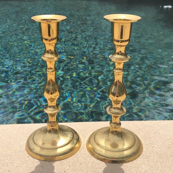 Vintage Brass Candle Sticks Candle Holders